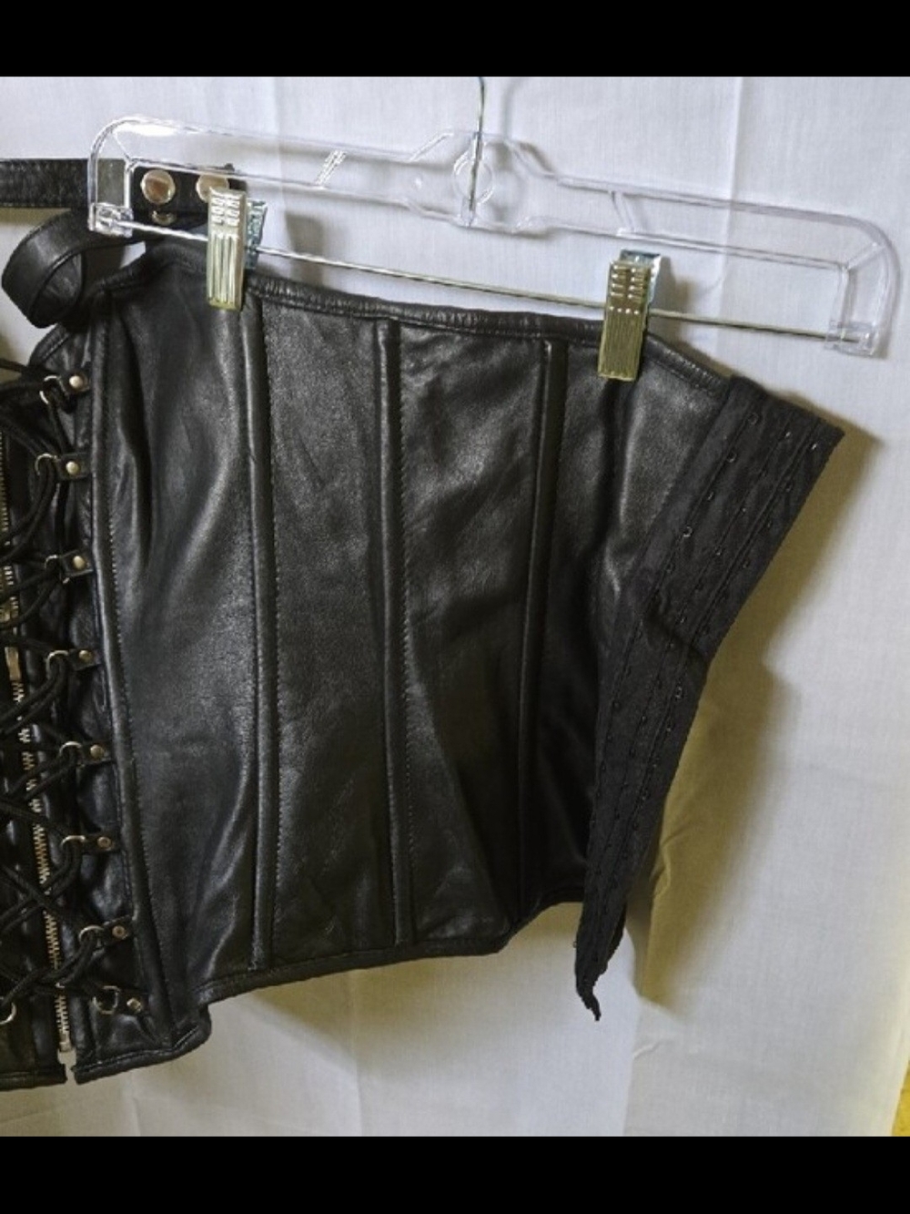 Rare Milwaukee Leather Rapture Black Lace-Up Leather Corset Top XL - Picture 6 of 12